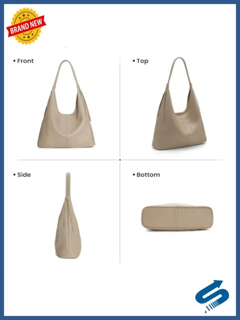 Genuine Leather Slouchy Hobo Purses with Tassel Ribbon, Tote Handbags Shoulder